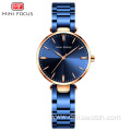 Relogio MINI FOCUS 0047L Fashion Women's Quartz Watch Stainless Steel Luxury Blue Watch 2021 Charm Ladies Watches